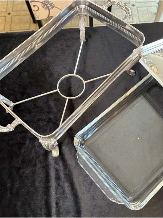 Vintage Silver-Plated Covered Chafing Dish/ Casserole Server - Picture 8 of 15